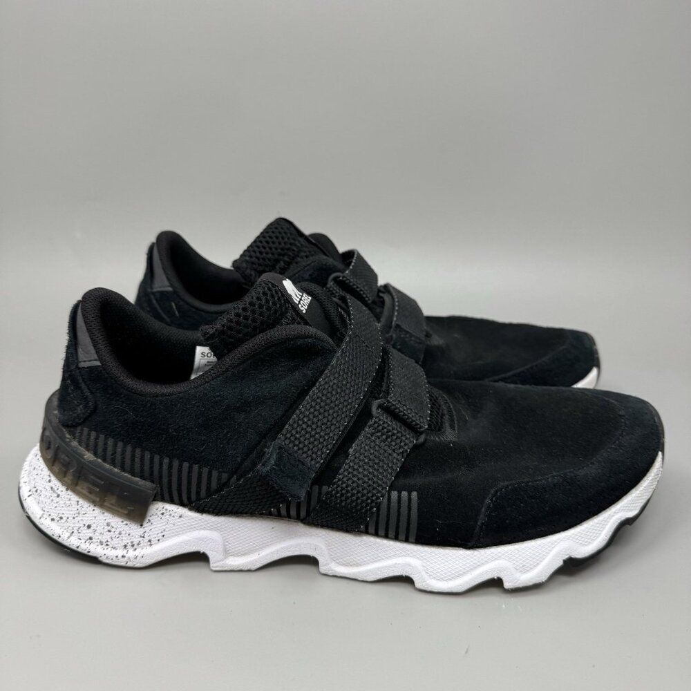 Sorel Kinetic Lite Strap Sneaker Black Suede Women 8.5 Athletic Shoes NL3520-010